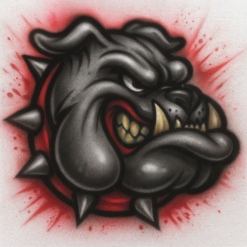 Airbrush Bull Dog Design