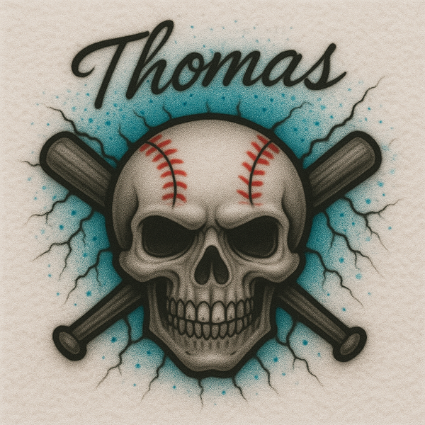 Baseball Skull Design