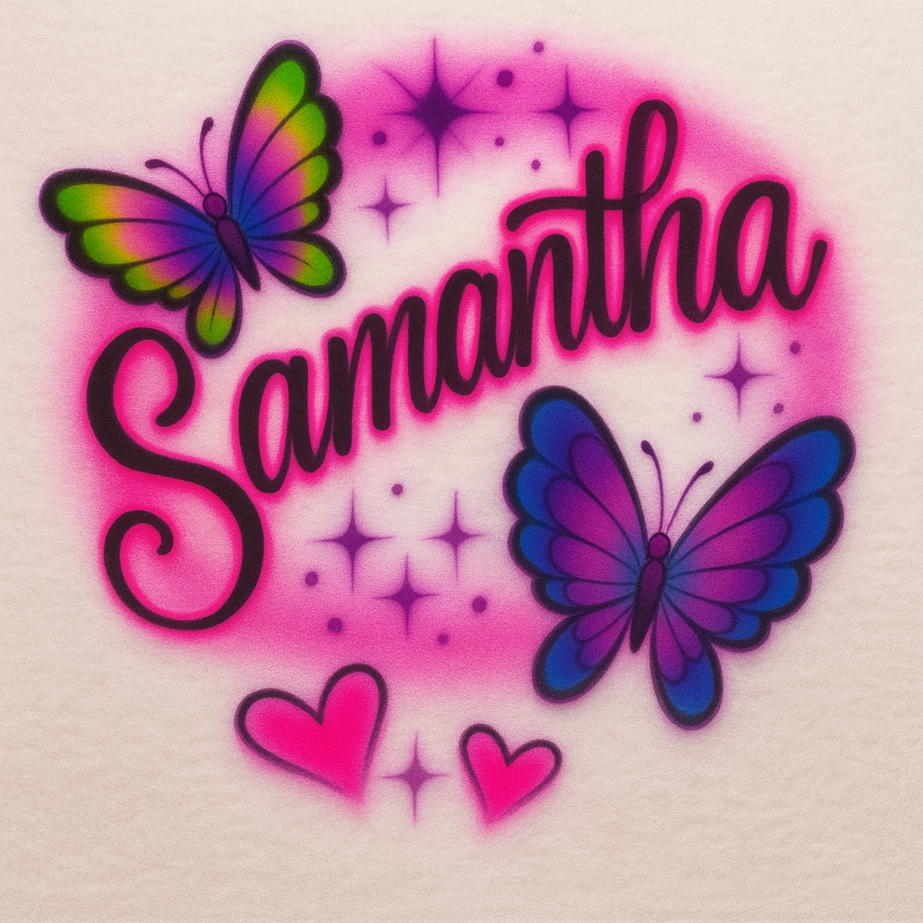 Butterfly hearts design