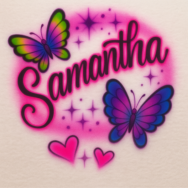 Butterfly hearts design