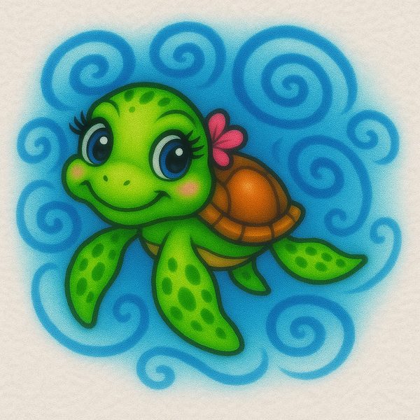 Cute girl turtle design