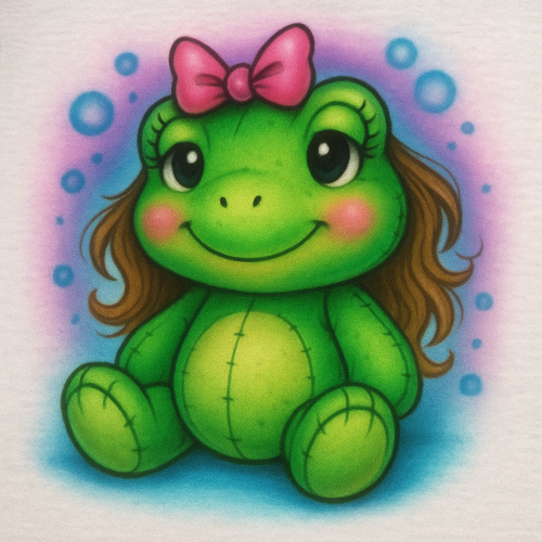 Airbrush Girl Stuff Frog Design