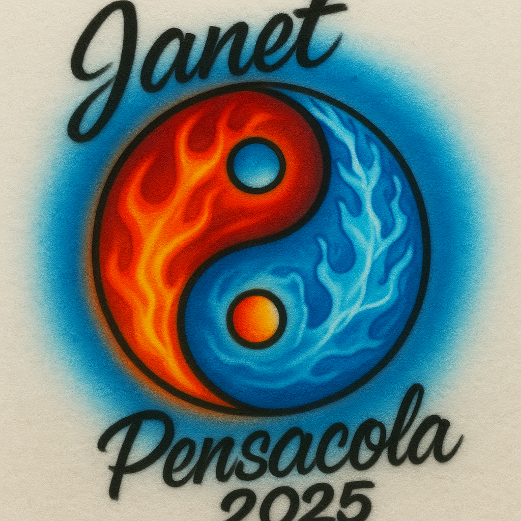 Yin Yang Fire and Ice Design